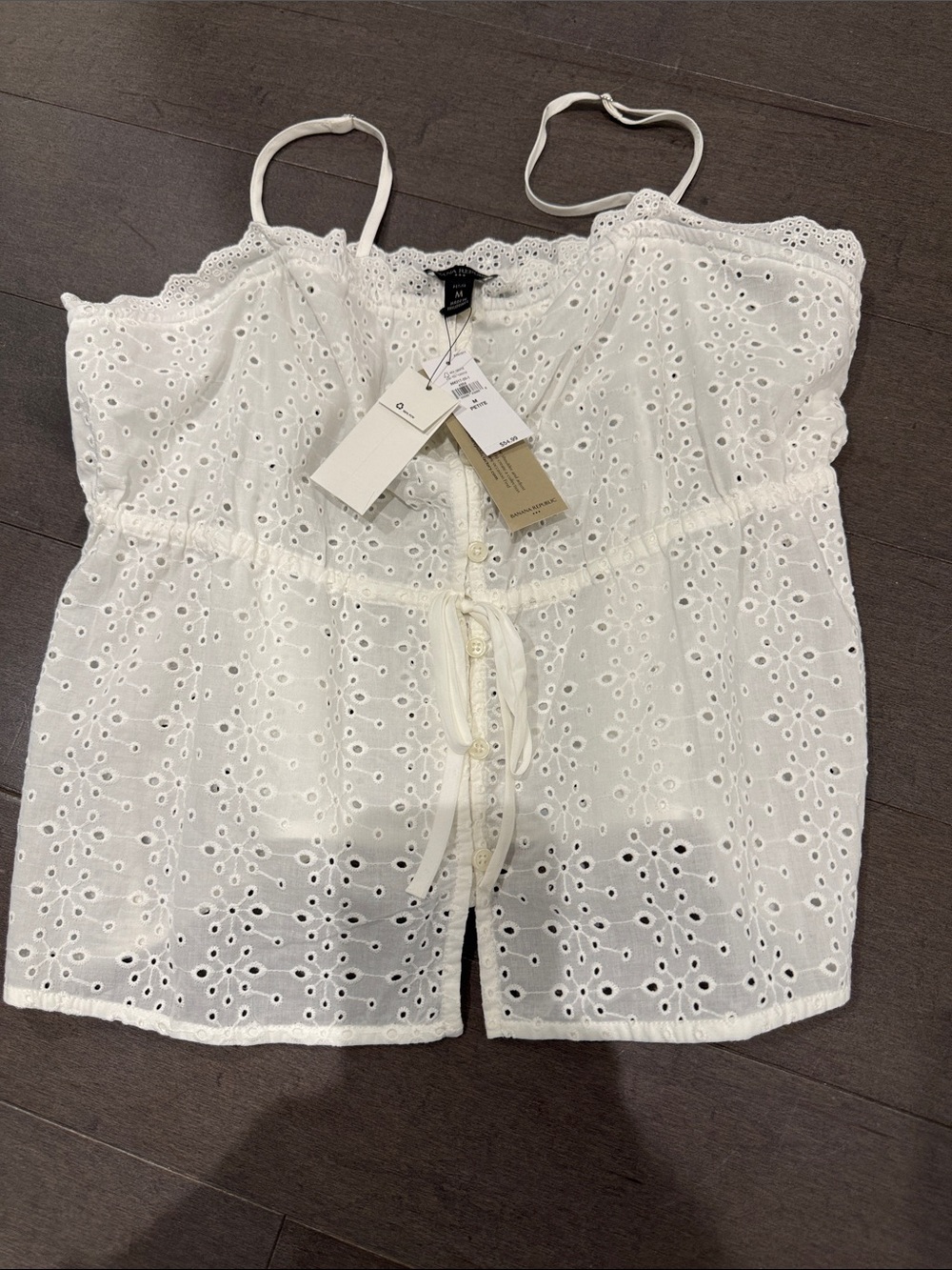 Banana Republic White Eyelet Camisole Tank